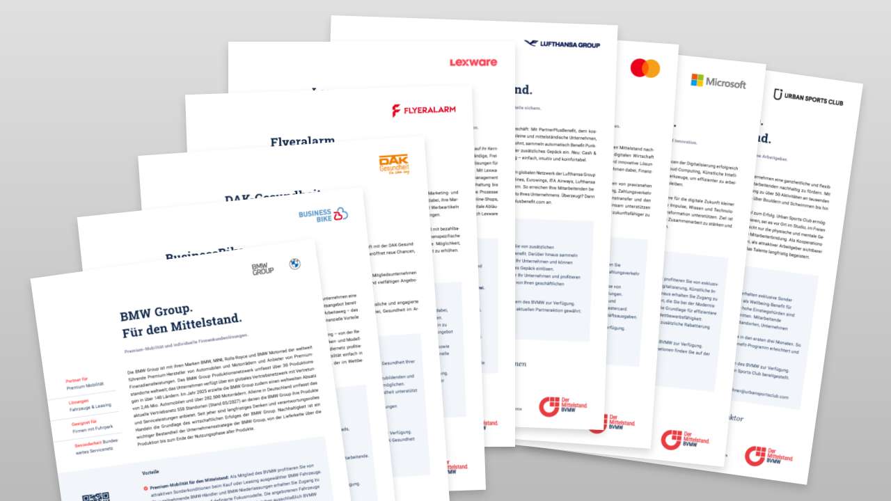 Alle One-Pager unserer Kooperationspartner verfügbar